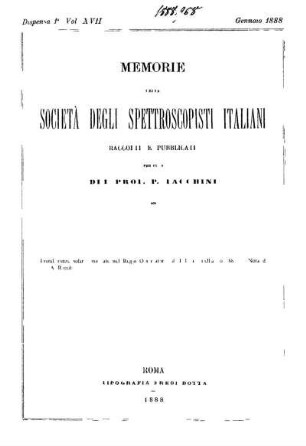 DISPENSA 1a. Vol. XVII. - Dispensa 12a. Vol. XVII.