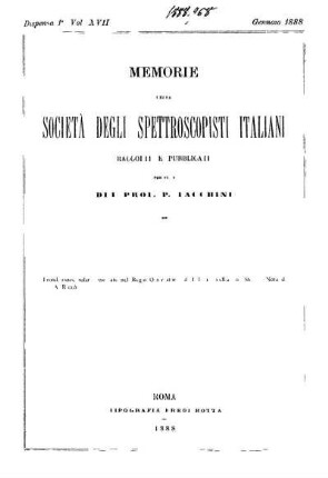 DISPENSA 1a. Vol. XVII. - Dispensa 12a. Vol. XVII.