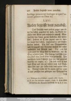 LXVI Aechte begriffe vom paradise.
