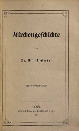 Kirchengeschichte : Lehrbuch zunächst f. akad. Vorlesungen