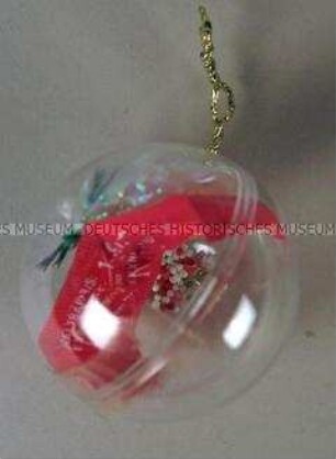 Christbaumschmuck: Kugel mit rotem Kondom