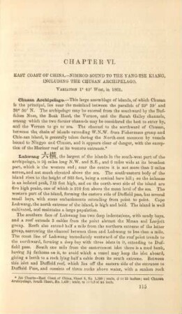 Chapter VI. East Coast of China - Nimrod Sound to the Yang-Tse Kiang, including the Chusan Archipelago