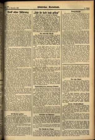 Zweite Ausgabe vom Freitag, den 11. November 1938.