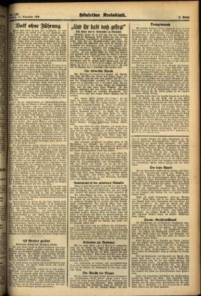 Zweite Ausgabe vom Freitag, den 11. November 1938.