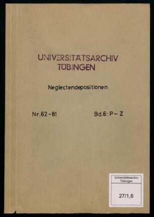 27/1,6 [Nr. 66,1-7]: Rauscher, Johann Martin (1592-1655), Prof. lat. Rhetorik 1613, Prof. Beredsamkeit, Dichtkunst, Geschichte 1629