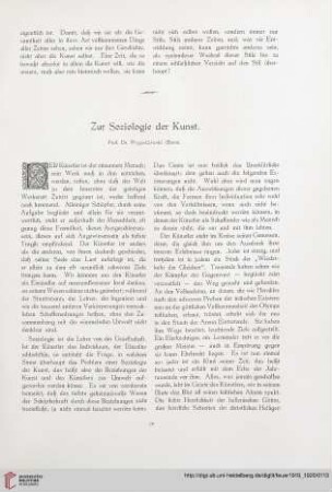 1: Zur Soziologie der Kunst