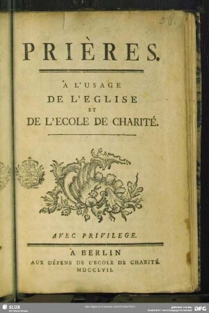 Prières : À L'Usage de L'Eglise Et De L'Ecole de Charité