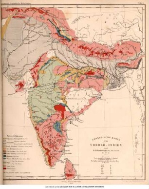 Geologische Karte von Vorderindien