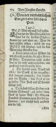 (6.) Von der verdamlichen Ewigkeit oder höllischen Pein.