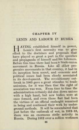 Chapter IV Lenin and labour in Russia