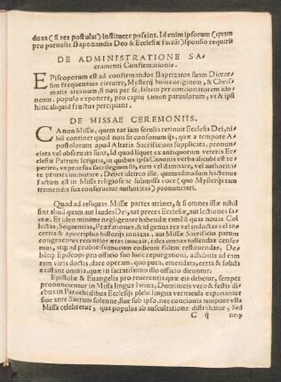 De Missae Ceremoniis.