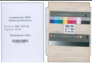 Entnazifizierung Hans Opderbecke , geb. 03.06.1889 (Gerichtsdirektor)