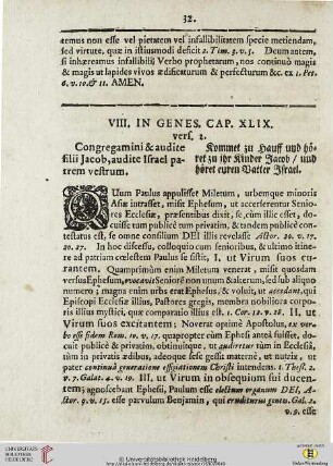 VIII In Genes. Cap. XLIX, vers. 2