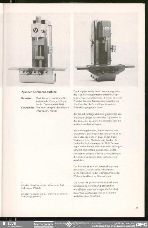 Zylinder-Feinbohrmaschine : Produktgestaltung