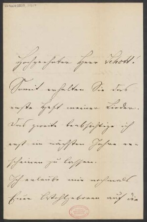 Brief an B. Schott's Söhne : 30.06.1888