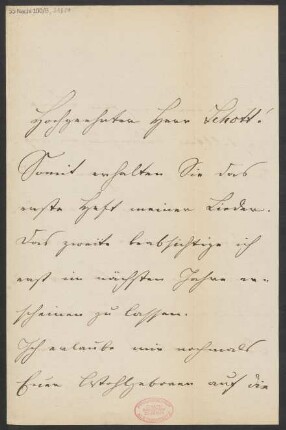 Brief an B. Schott's Söhne : 30.06.1888