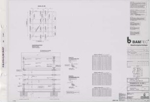 Rundholzhalle P-R-STB 12,5 /130 / 10° (Konstruktionsplan Grundriss-Dach, Längswand+Holzliste / Plan 3)