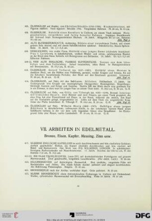 VII. Arbeiten in Edelmetall (Nr. 417-566)