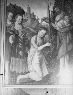 Altarflügel — Taufe einer Heiligen durch Johannes den Täufer
