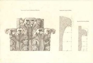 Gärtner, Friedrich von; Tivoli (Latium, Italien); Vesta-Tempel, Vermessung - Kapitell (Detail, Schnitte)