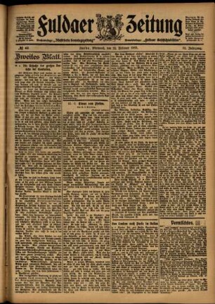 Zweite Ausgabe vom Mittwoch, den 22. Februar 1905.