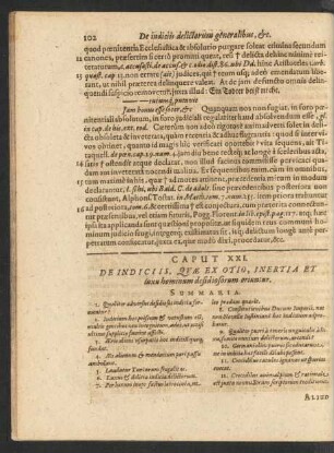 Caput XXI. De Indiciis, Quae Ex Otio, Inertia Et luxu homium desidiosorum oriuntur.