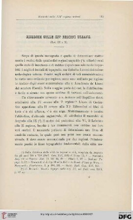 18: Ricerche sulle XIV regioni urbane