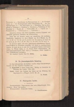 17. Philologisches Institut.