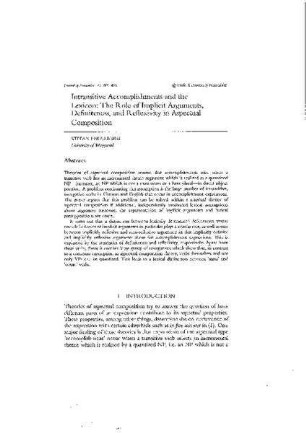 Intransitive accomplishments and the lexicon : the role of implicit arguments, definiteness, and reflexivity in aspectual composition
