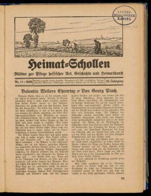 Heimat-Schollen 10. Jahrgang, Nr. 11, 1930