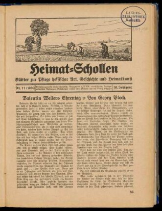 Heimat-Schollen 10. Jahrgang, Nr. 11, 1930