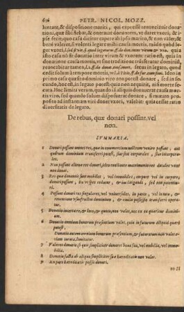 De rebus, quae donati possint, vel non.