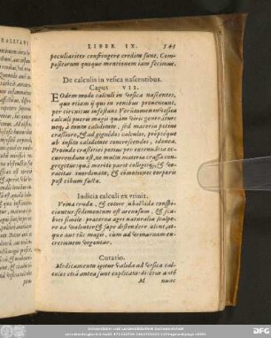 De calculis in vesica nascentibus. Caput VII.