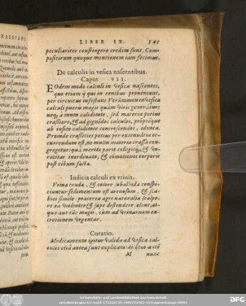De calculis in vesica nascentibus. Caput VII.