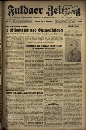 Ausgabe vom Freitag, den 12. März 1937.