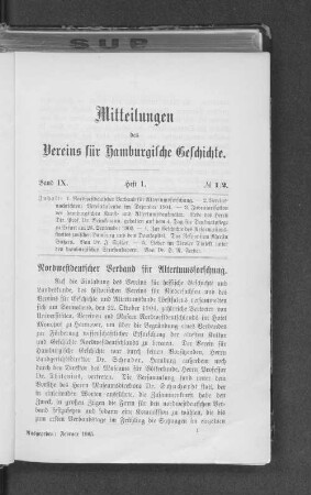 Nordwestdeutscher Verband für Alterthumsforschung.