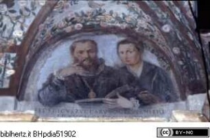 Apotheose des Federico Zuccari, Allegorien und Porträts der Familie Zuccari, Lünetten mit Porträts der Familie Zuccari, Federico Zuccari und seine Frau Francesca Genga
