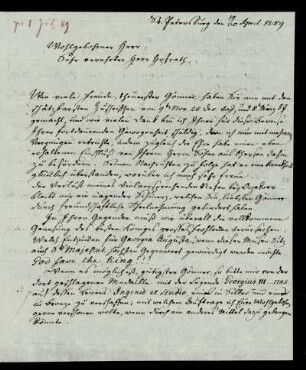 [Brief des Barons von Asch an Heyne vom 19./30.04.1789]