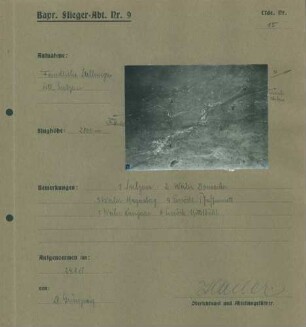 Foto feindlicher Stellungen östlich von Sulzern (Soultzeren) (Luftbild)