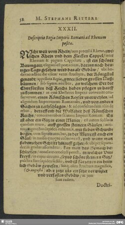 XXXII. Descritptio Regiae Imperii Romani ad Rhenum positae