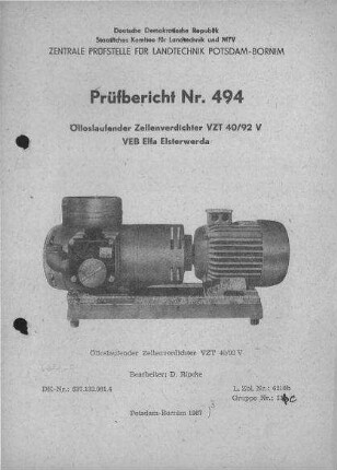 Ölloslaufender Zellenverdichter VZT 40/92 V