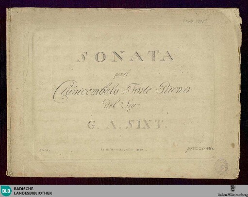 Sonata per il clavicembalo o forte piano