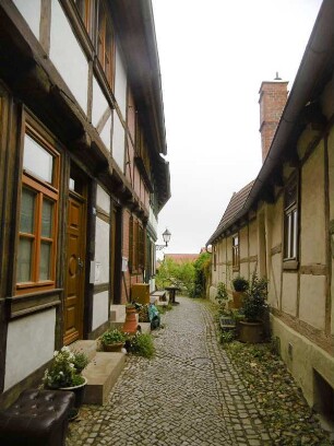 Quedlinburg: Straßenzug am Schloßberg