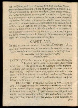 Caput VIII. In quo expenduntur duae Thomae assertiones: ...