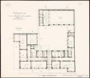 Kunstgewerbe- und Handwerkerschule, Berlin-Charlottenburg: Grundriss Erdgeschoss 1:100