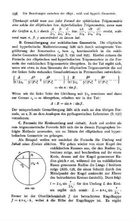 B. Grenzübergang zur euklidischen Geometrie.