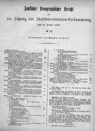 No. 18, 11. Juni 1891