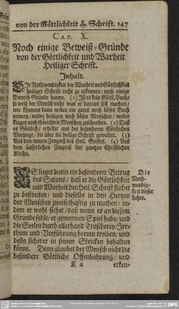 Cap. X. Noch einige Beweiß-Gründe von der Göttlichkeit und Warheit Heiliger Schrift