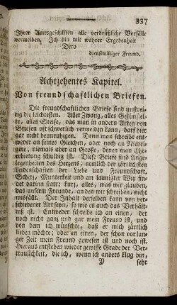 Achtzehntes Kapitel. Von freundschaftlichen Briefen.
