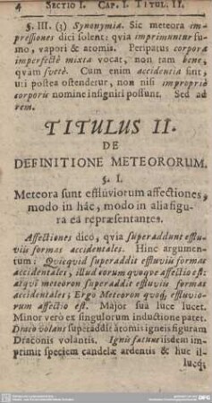 TITULUS II. DE DEFINITIONE METEORORUM.